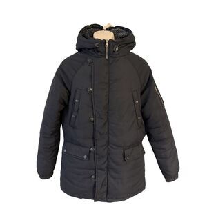 Alcott Company Men’s Explorer Parka Puffer Style Hooded Coat Black Size Small